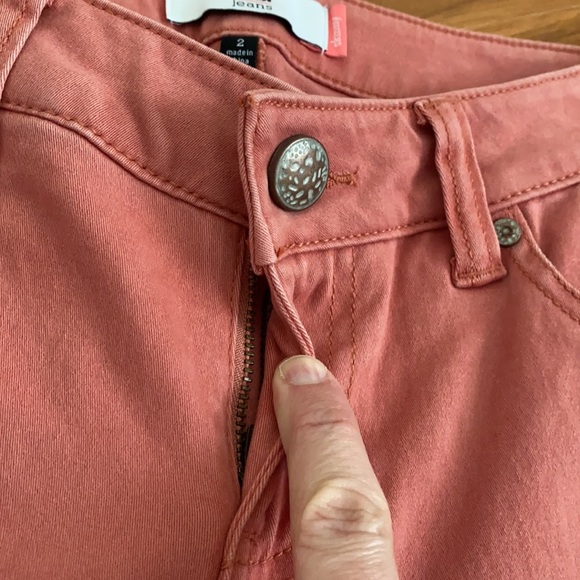 CAbi Women's Skinny Jeans in Coral / Pink Dust - Picture 5 of 11